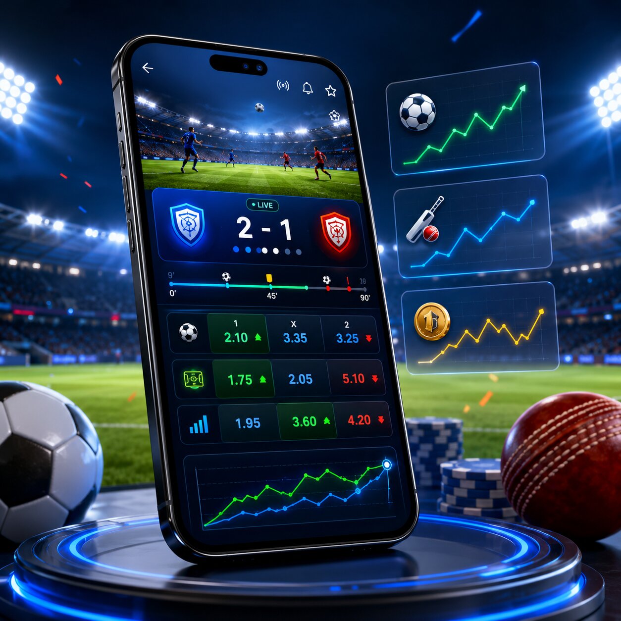 Live betting dashboard with real-time updates