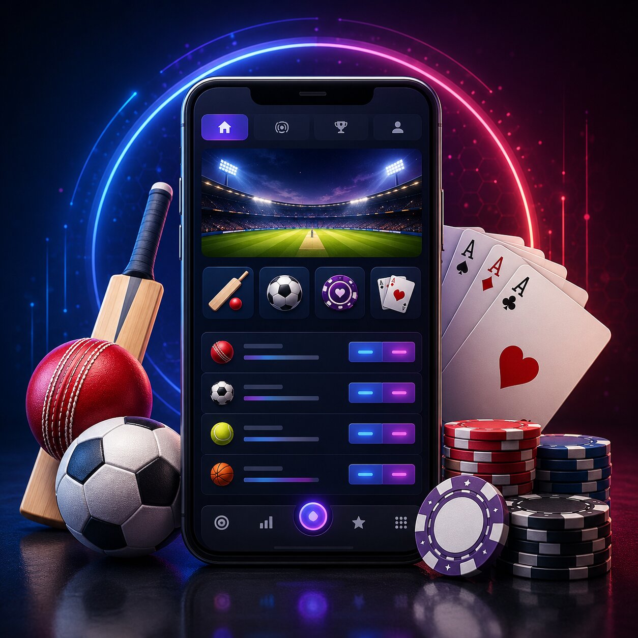 Wolf777 mobile app showing live cricket scores and betting markets